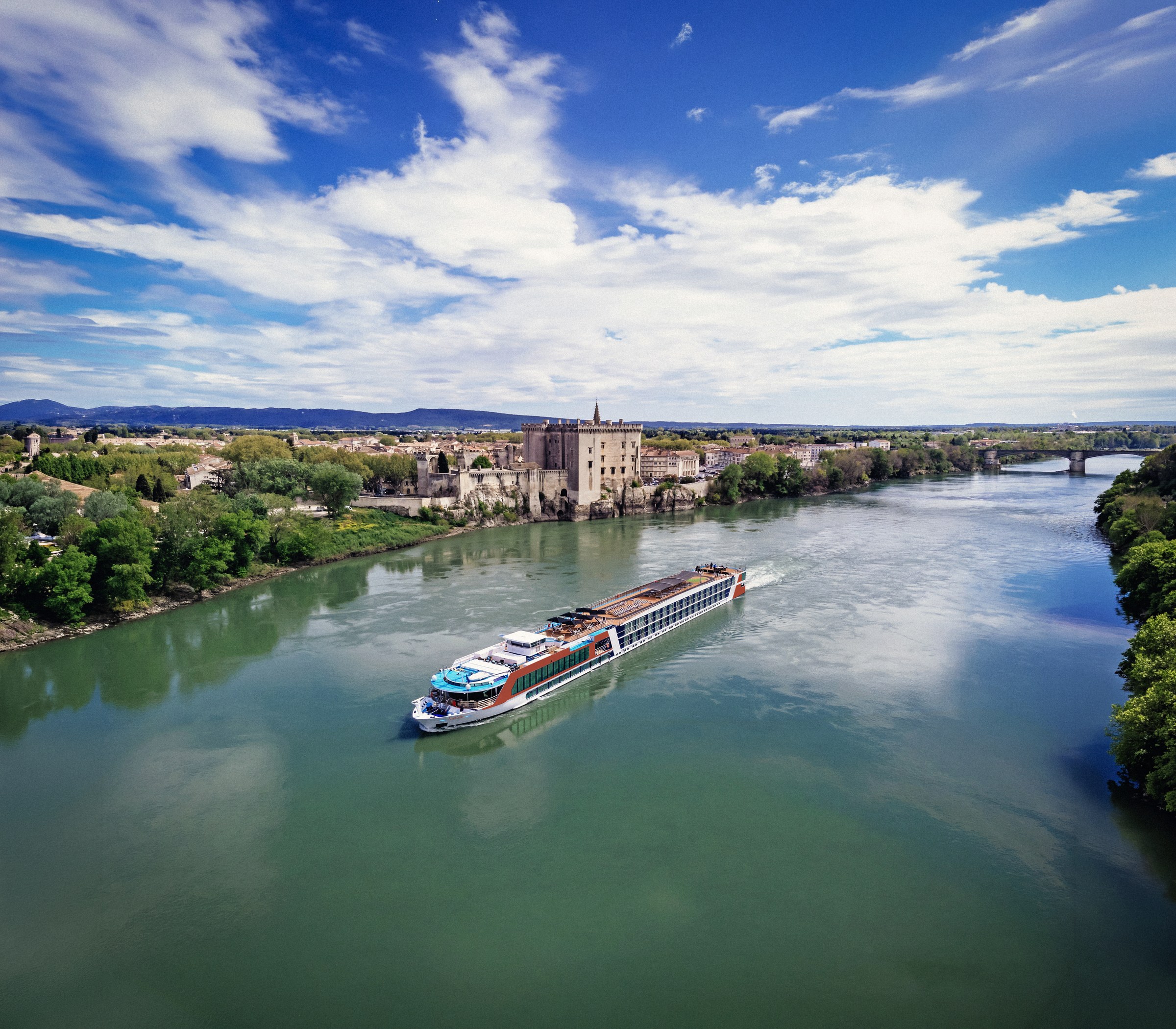AmaCello sailing aerial view