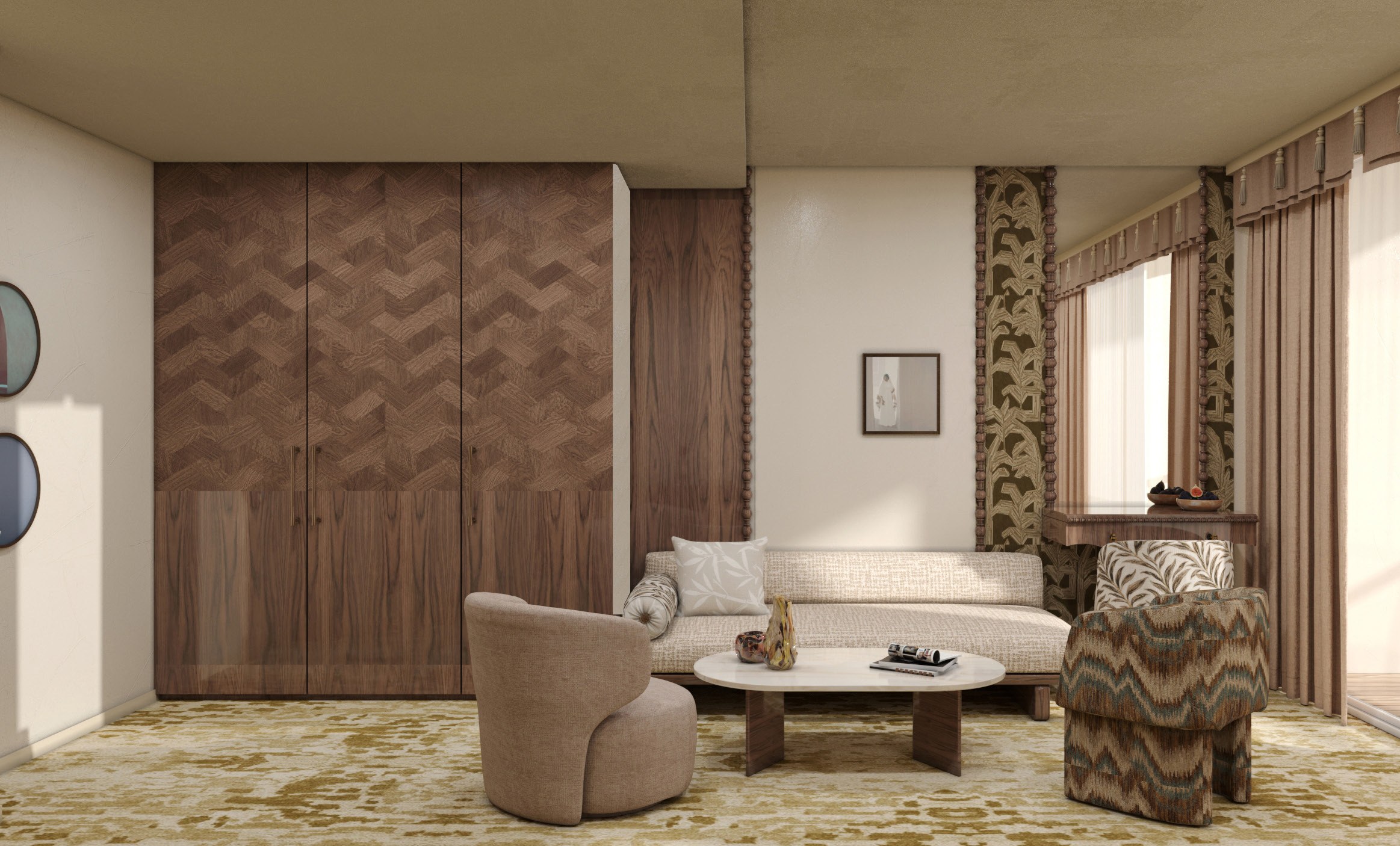AmaNubia Category GS/LS suite sitting area (rendering)