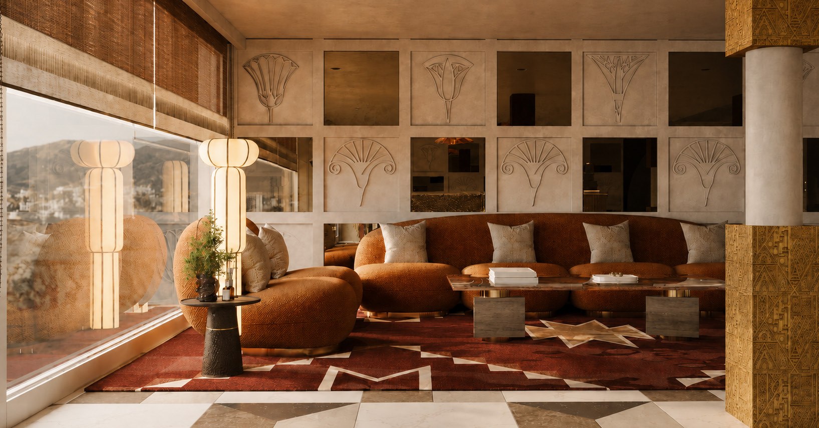 AmaNubia lobby seating (rendering)