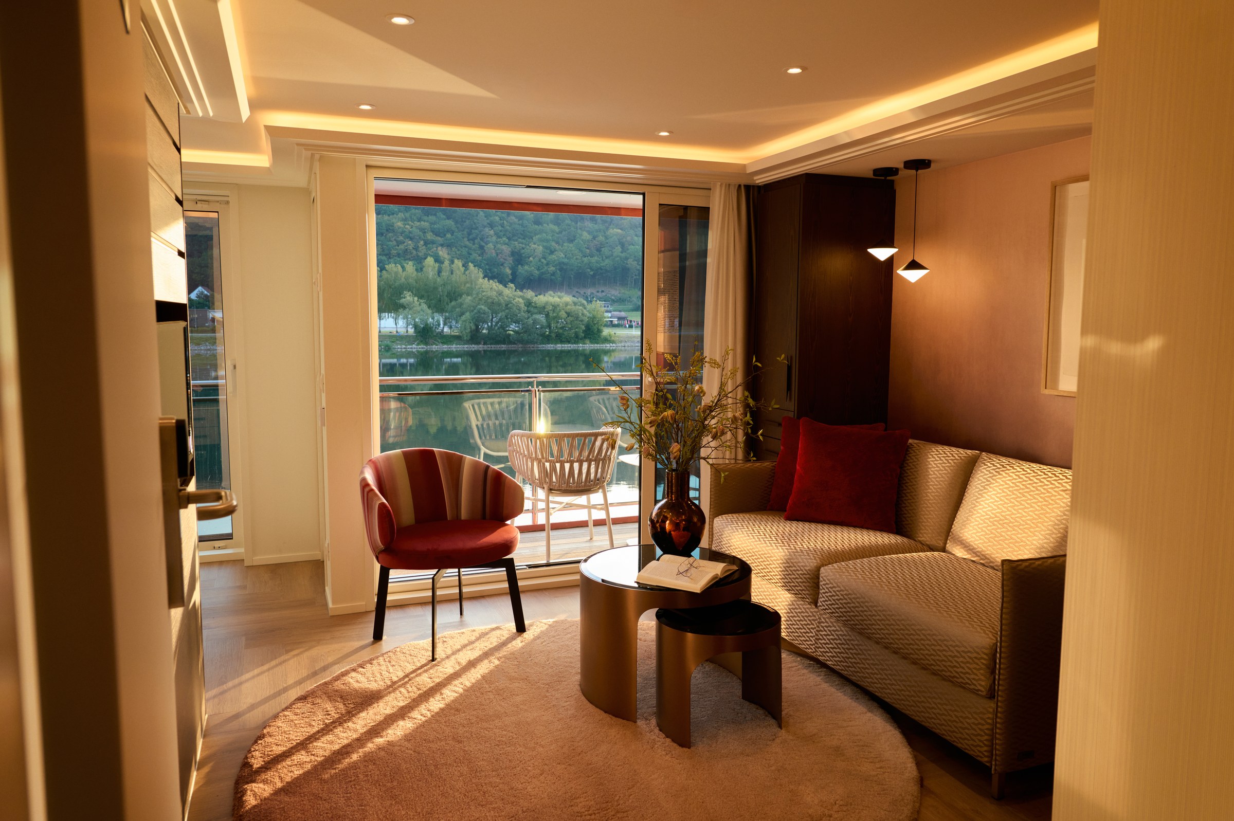 AmaSofia stateroom seating area
