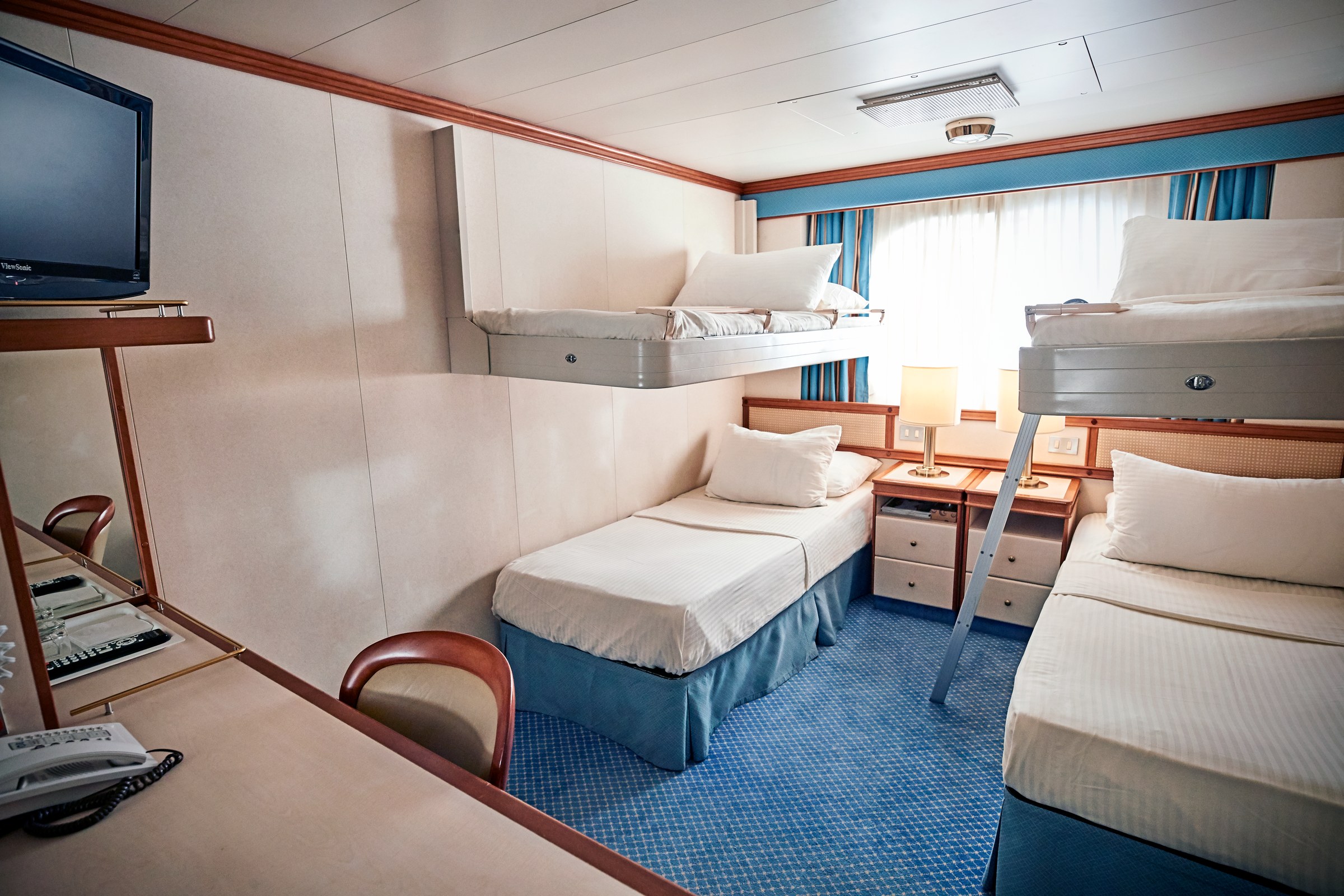 Caribbean Princess Oceanview stateroom with Pullman berths