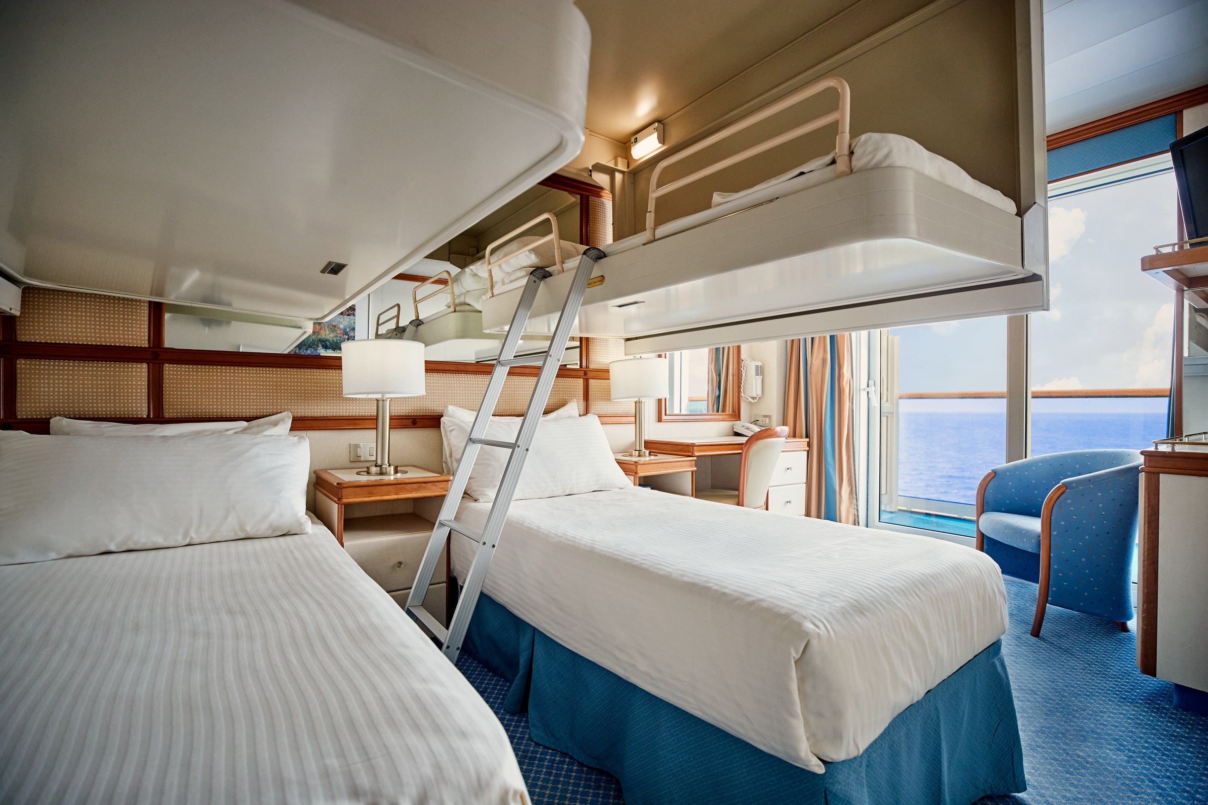 Caribbean Princess Balcony stateroom with Pullman berths