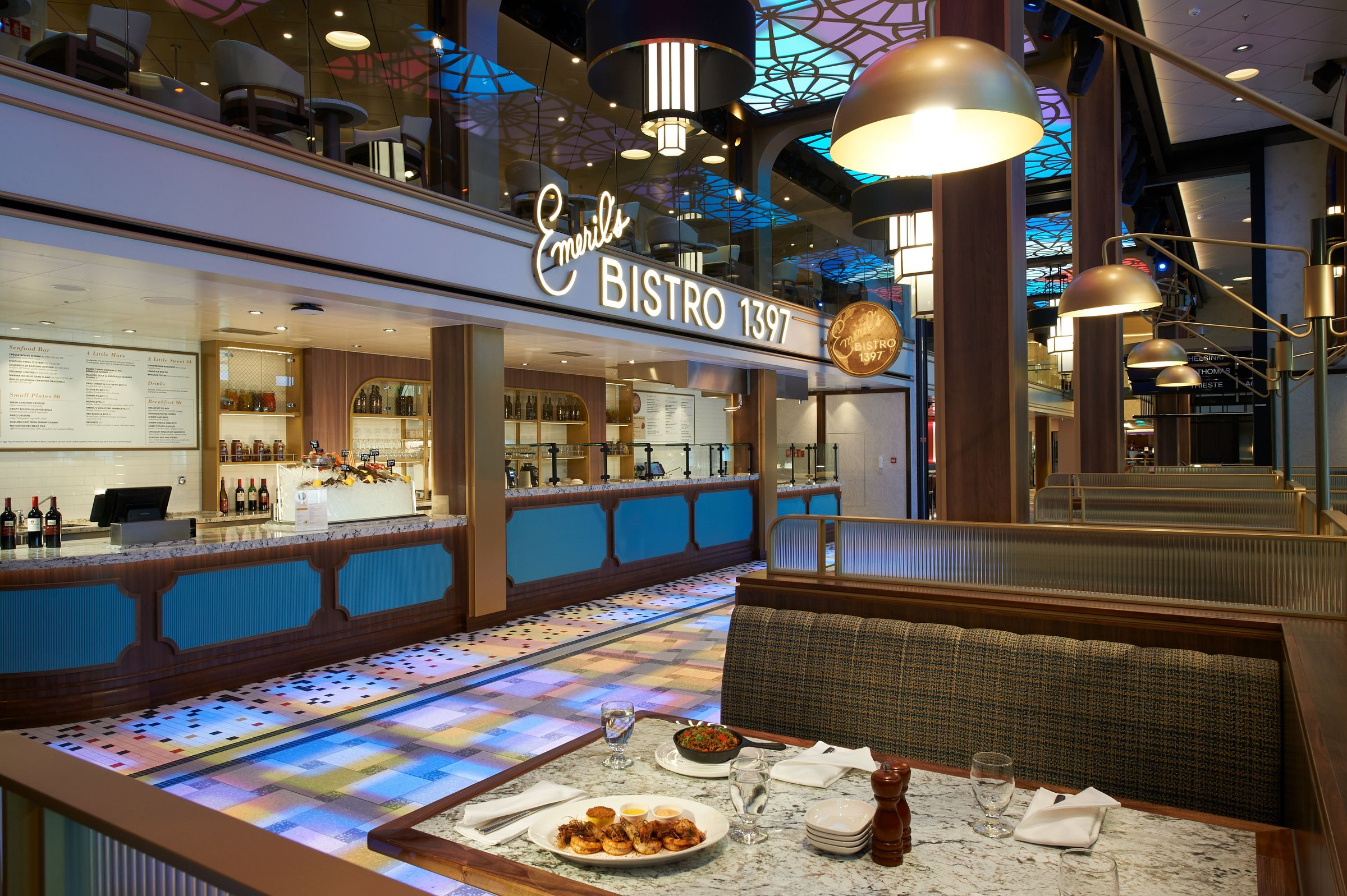 Carnival Celebration Emeril's Bistro 1397 counter and booth seating