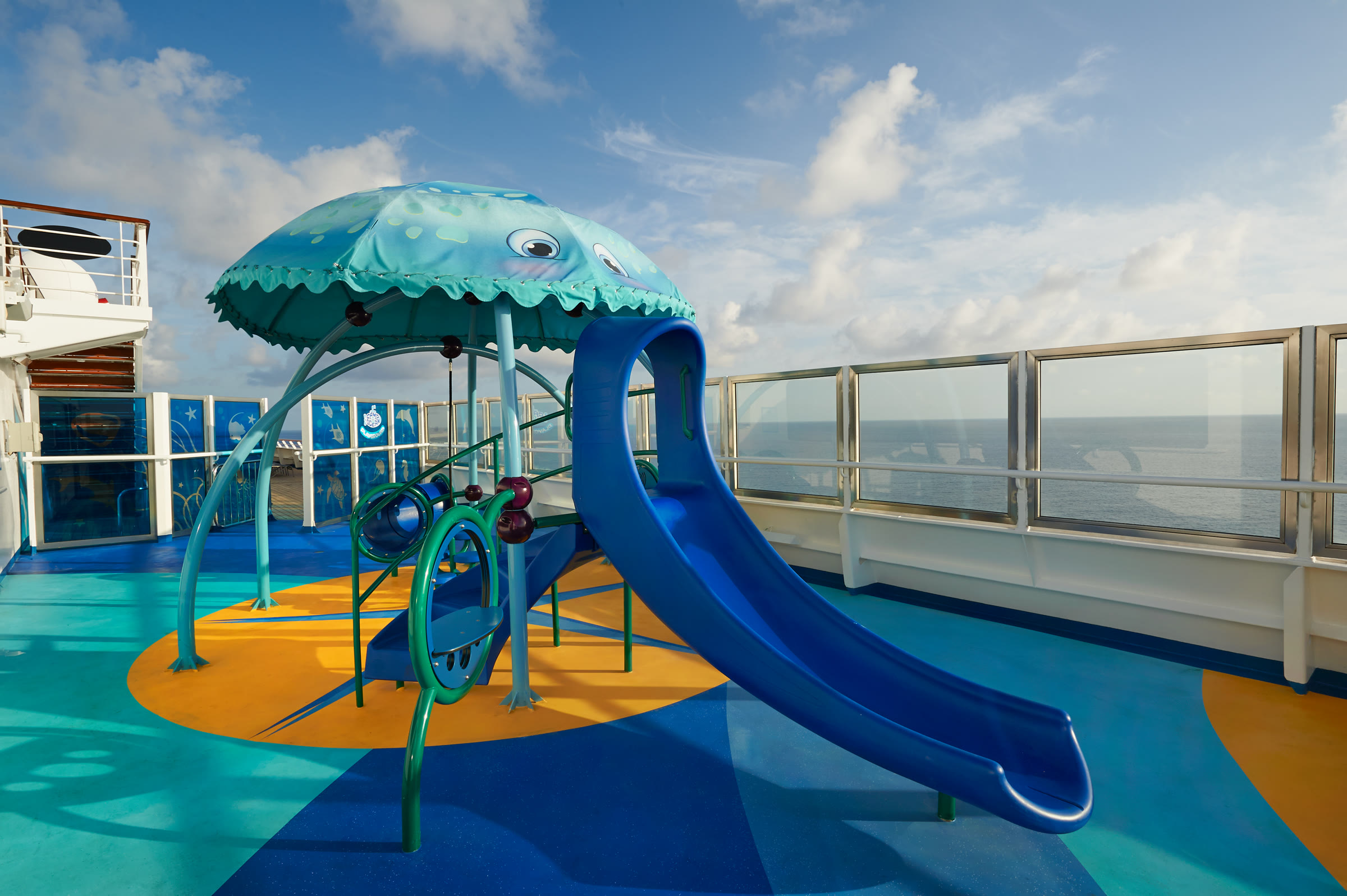 Carnival Freedom Camp Ocean outdoor slide, sunny midday