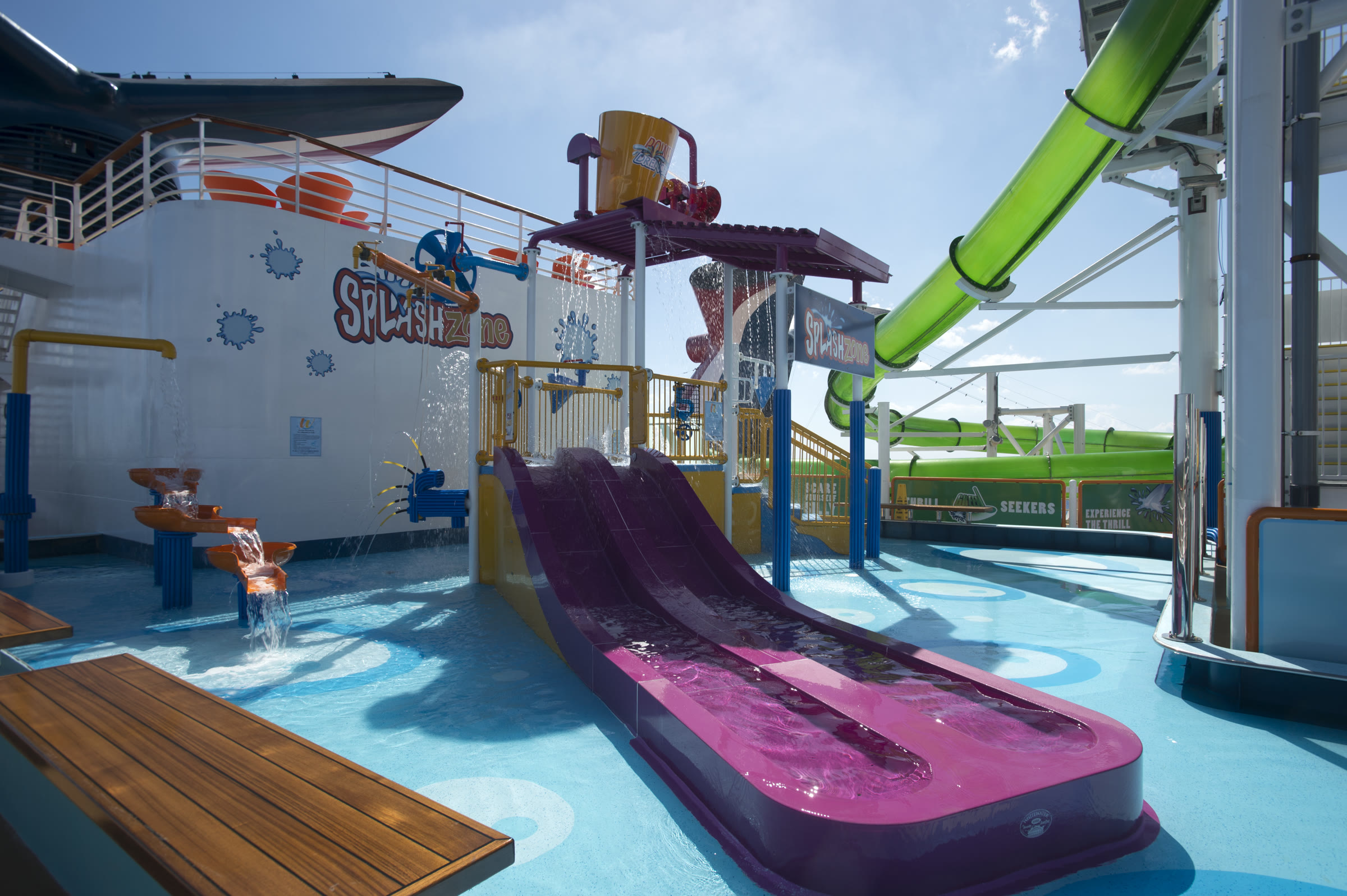 Carnival Legend SplashZone and WaterWorks on a sunny deck