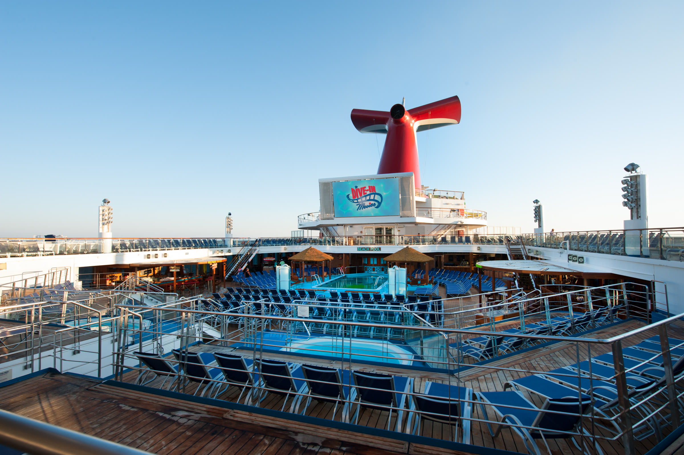 Carnival Sunshine Beach Pool and Dive-In Movies on a sunny deck