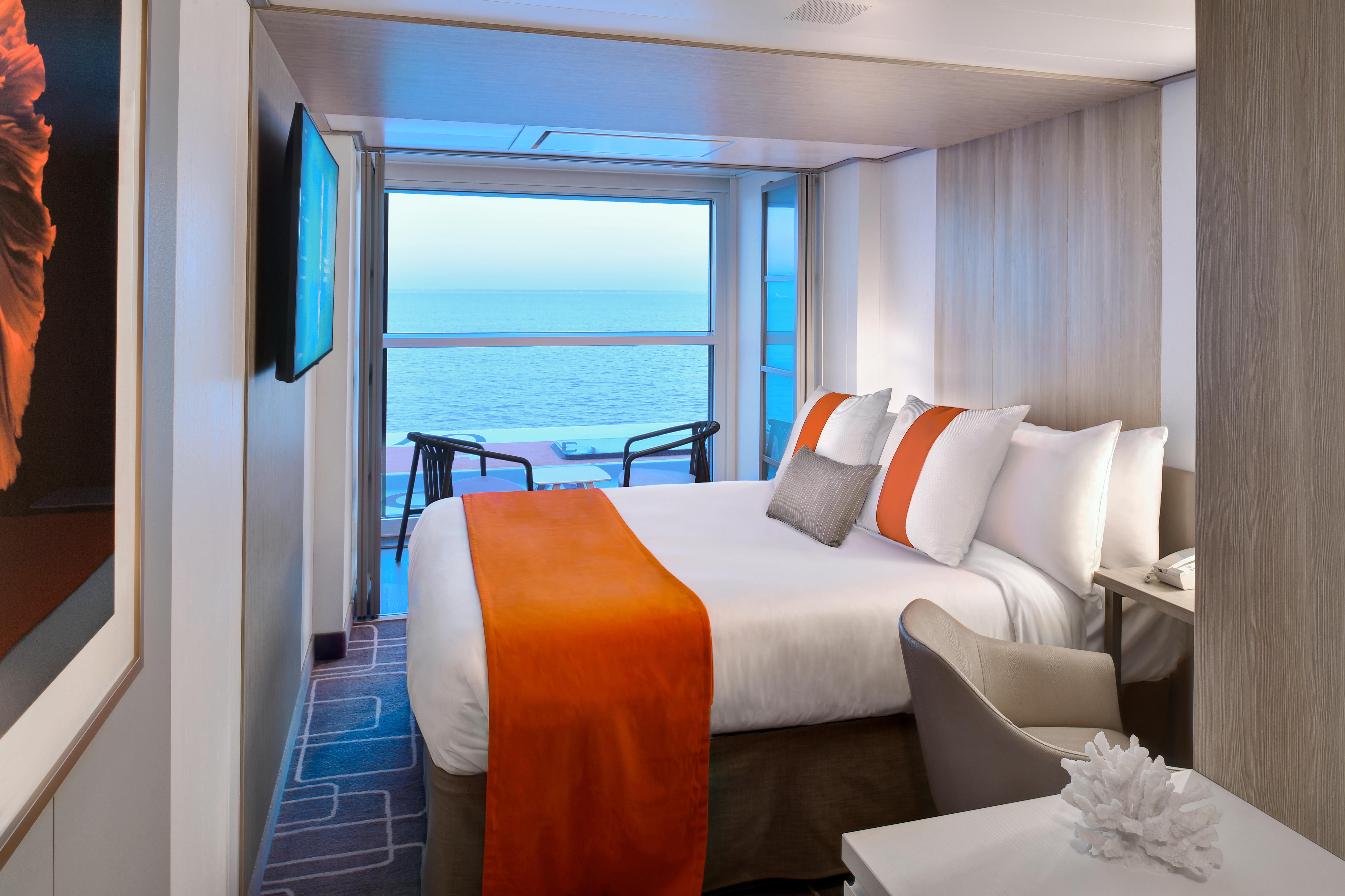 Celebrity Beyond Infinite Veranda stateroom with bright ocean view