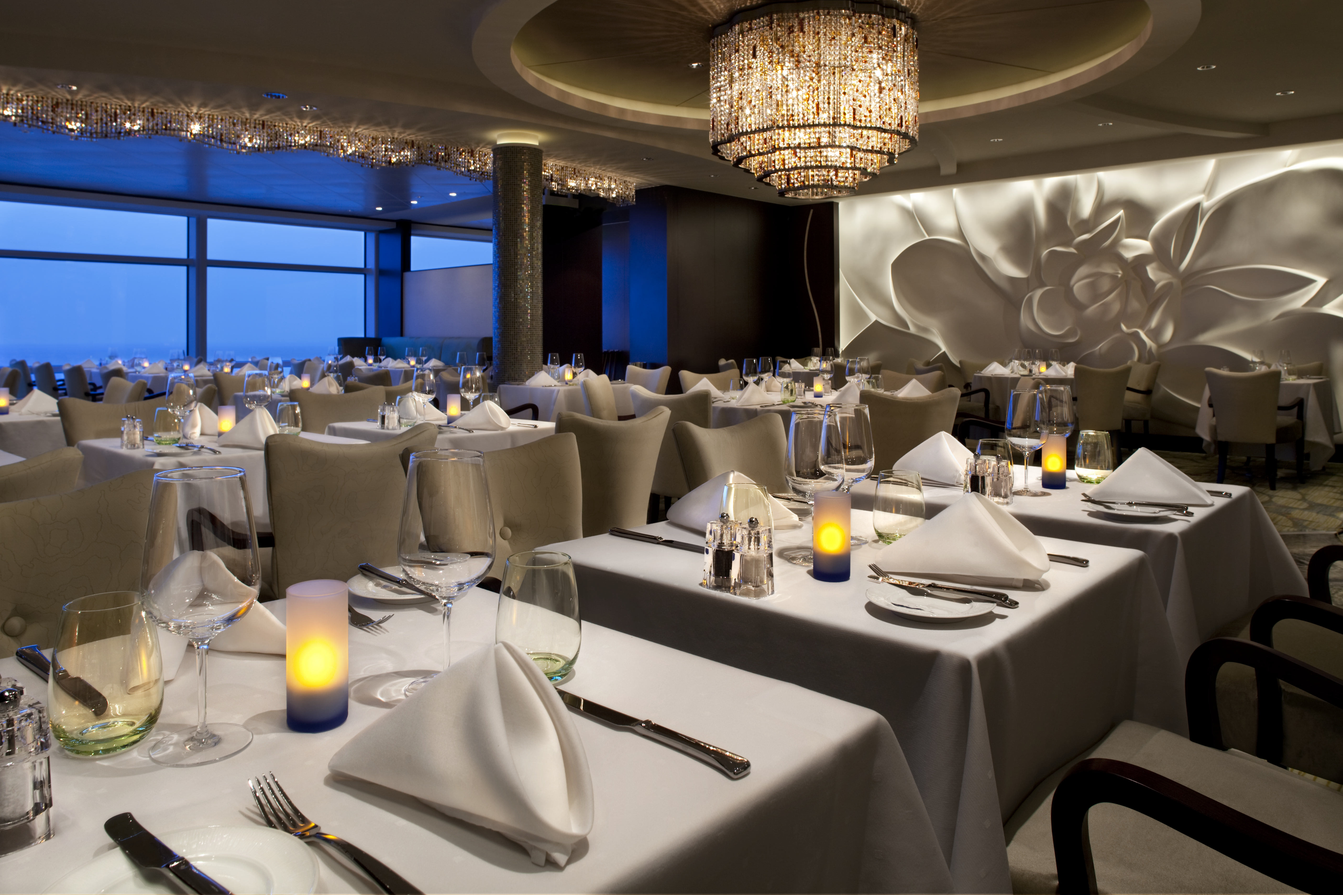 Celebrity Eclipse Blu dining room with ocean windows