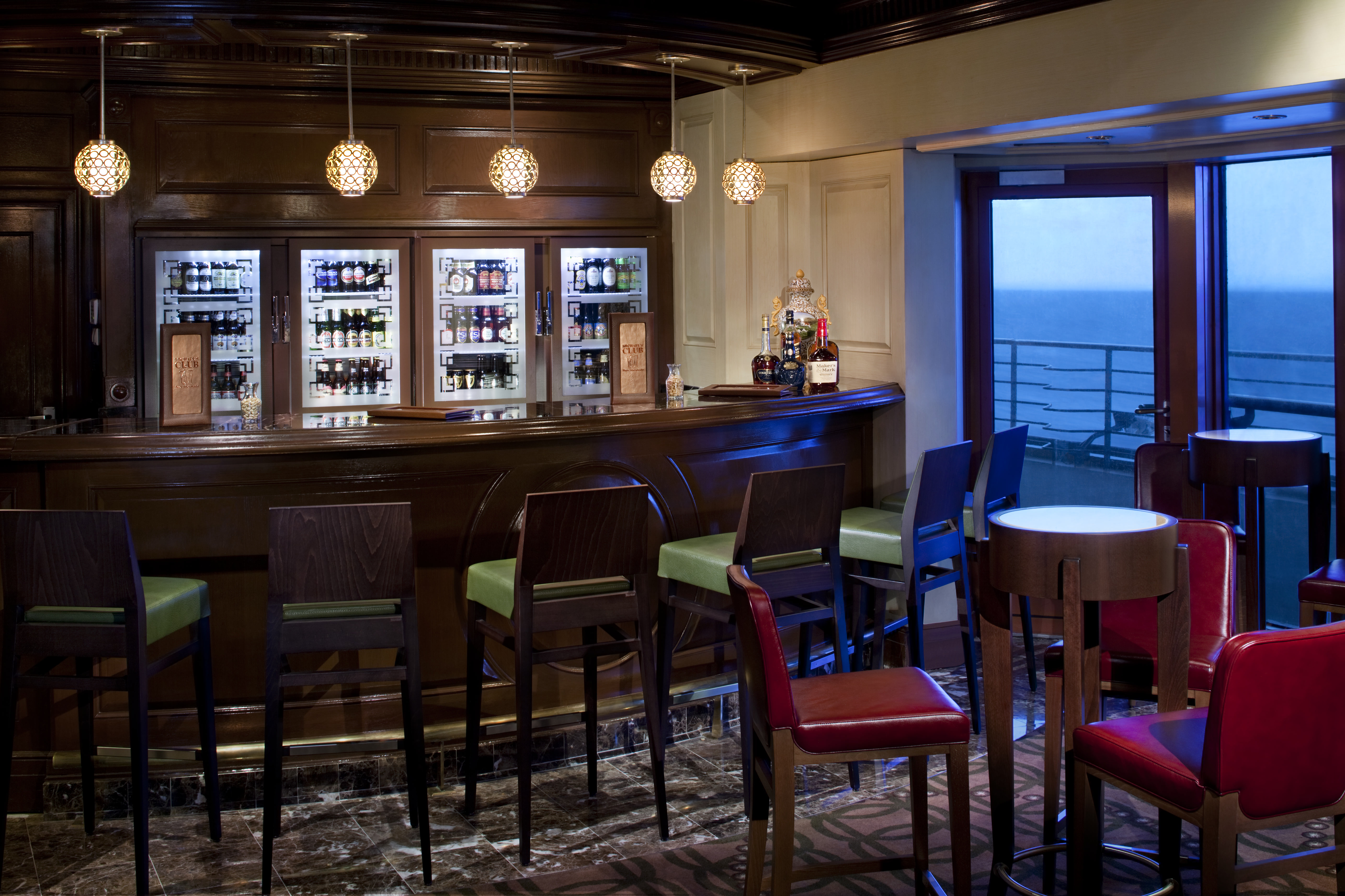 Celebrity Infinity Michael's Club bar with ocean windows