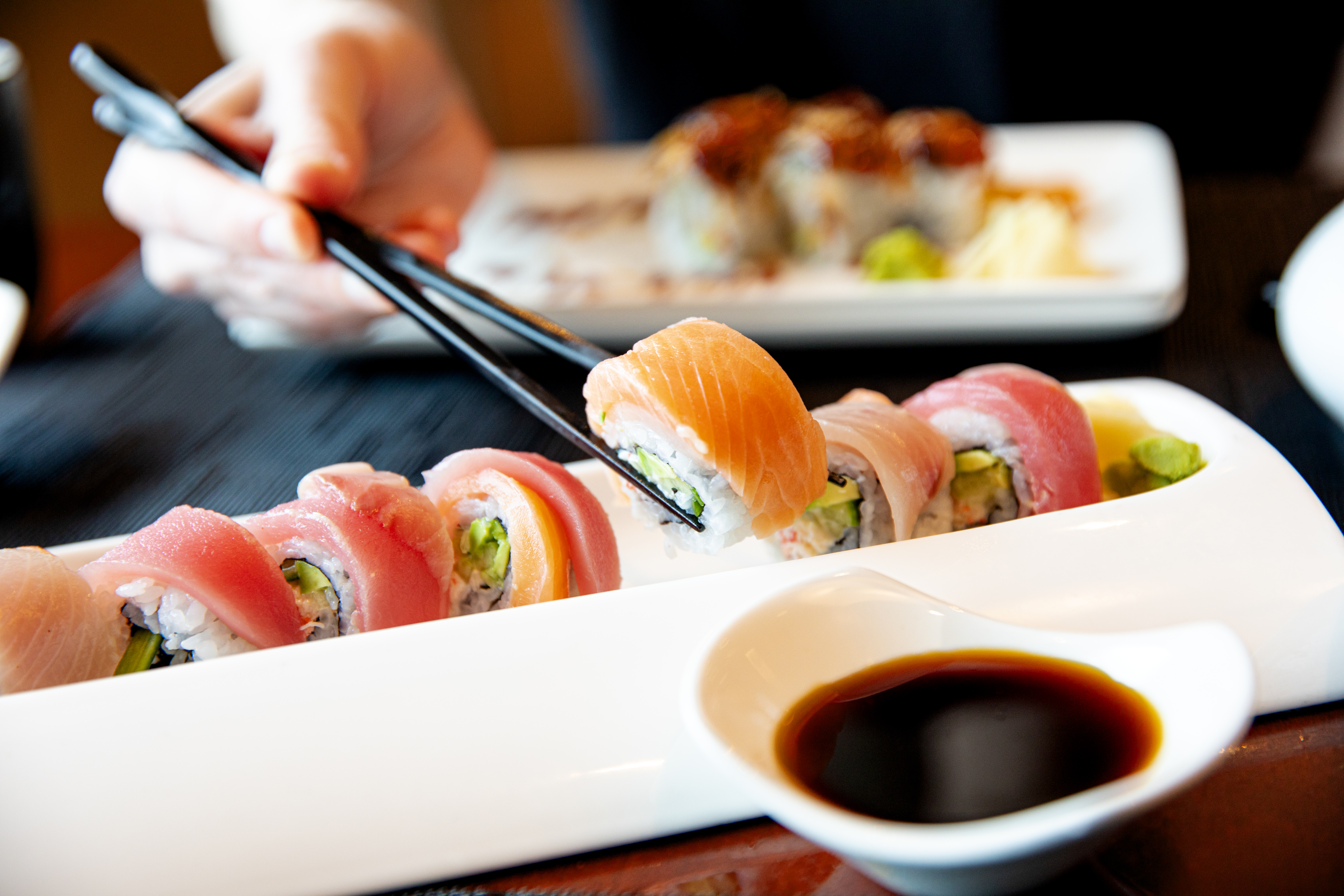 Celebrity Summit Sushi on Five rainbow roll platter