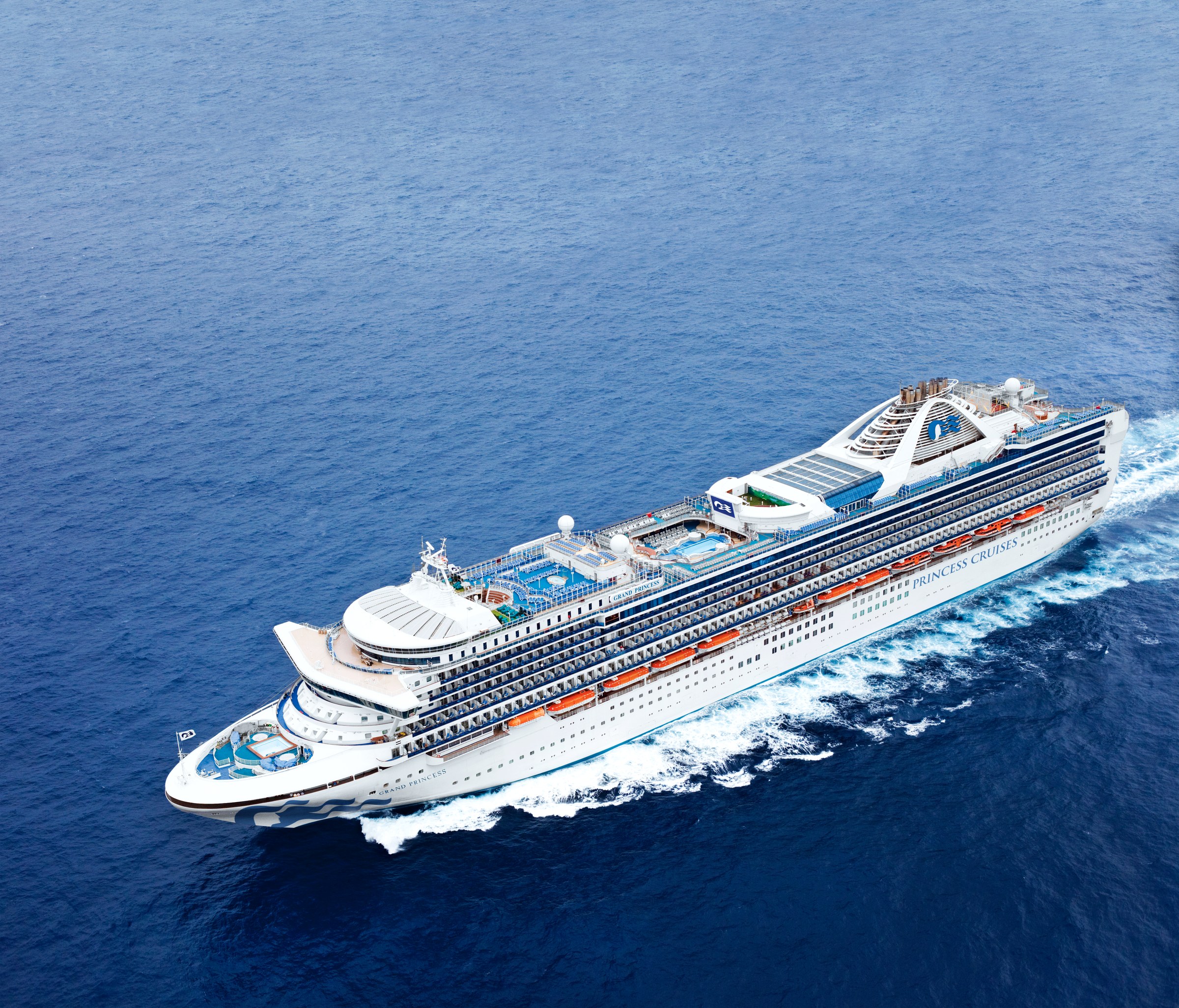 Grand Princess sailing at sea