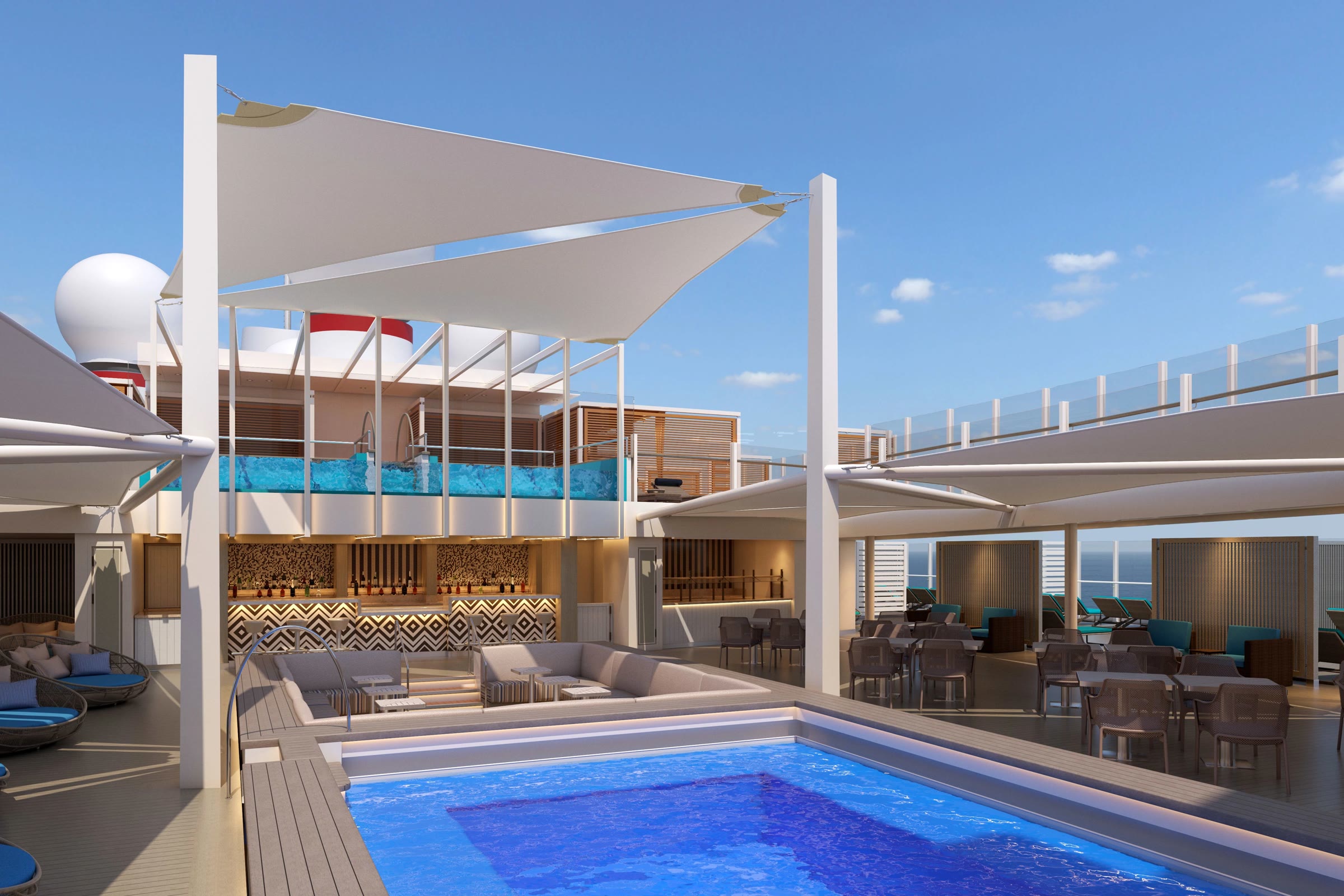 Sunny Serenity deck rendering aboard Mardi Gras