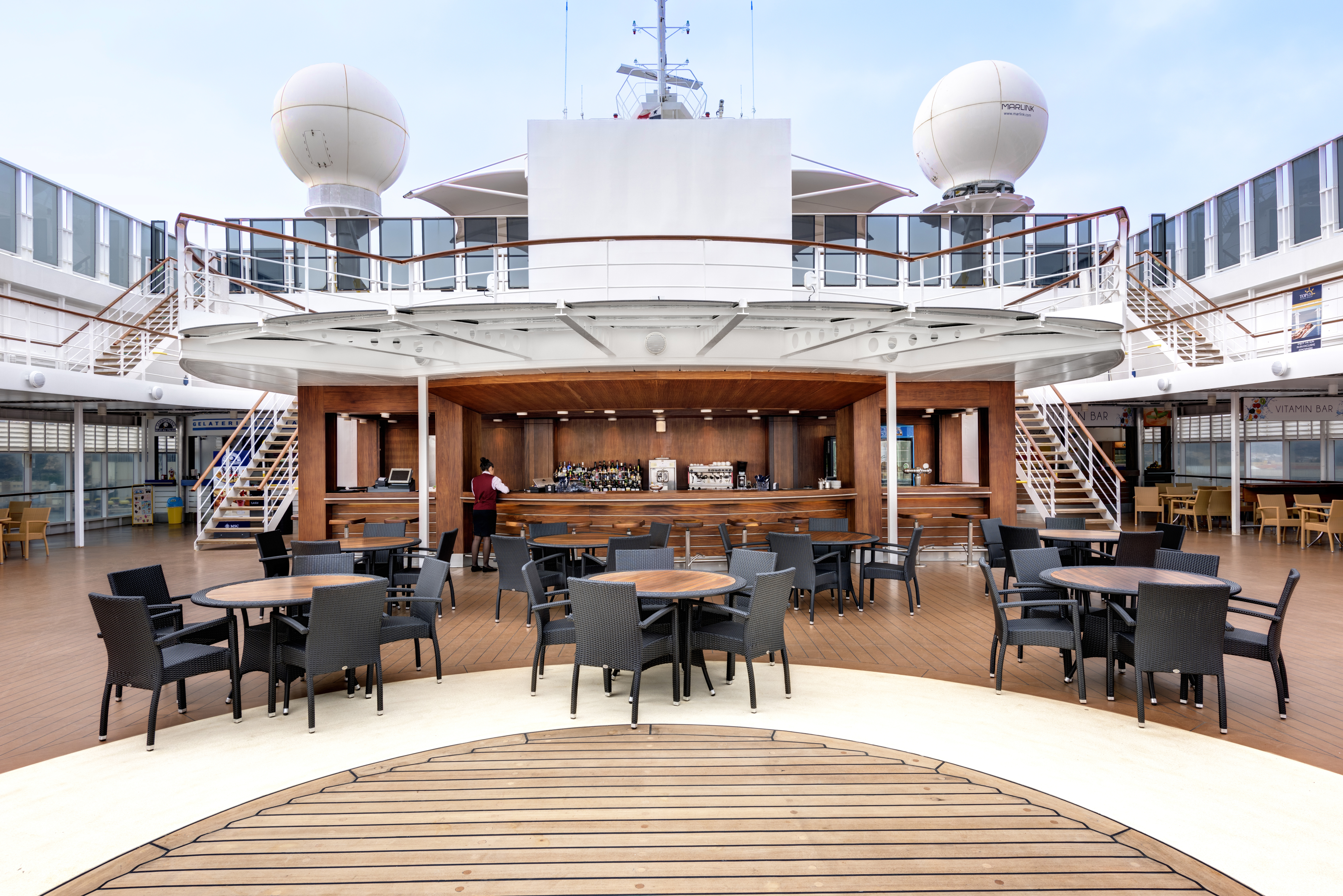 MSC Armonia Il Lido Bar open-air lounge under a white canopy