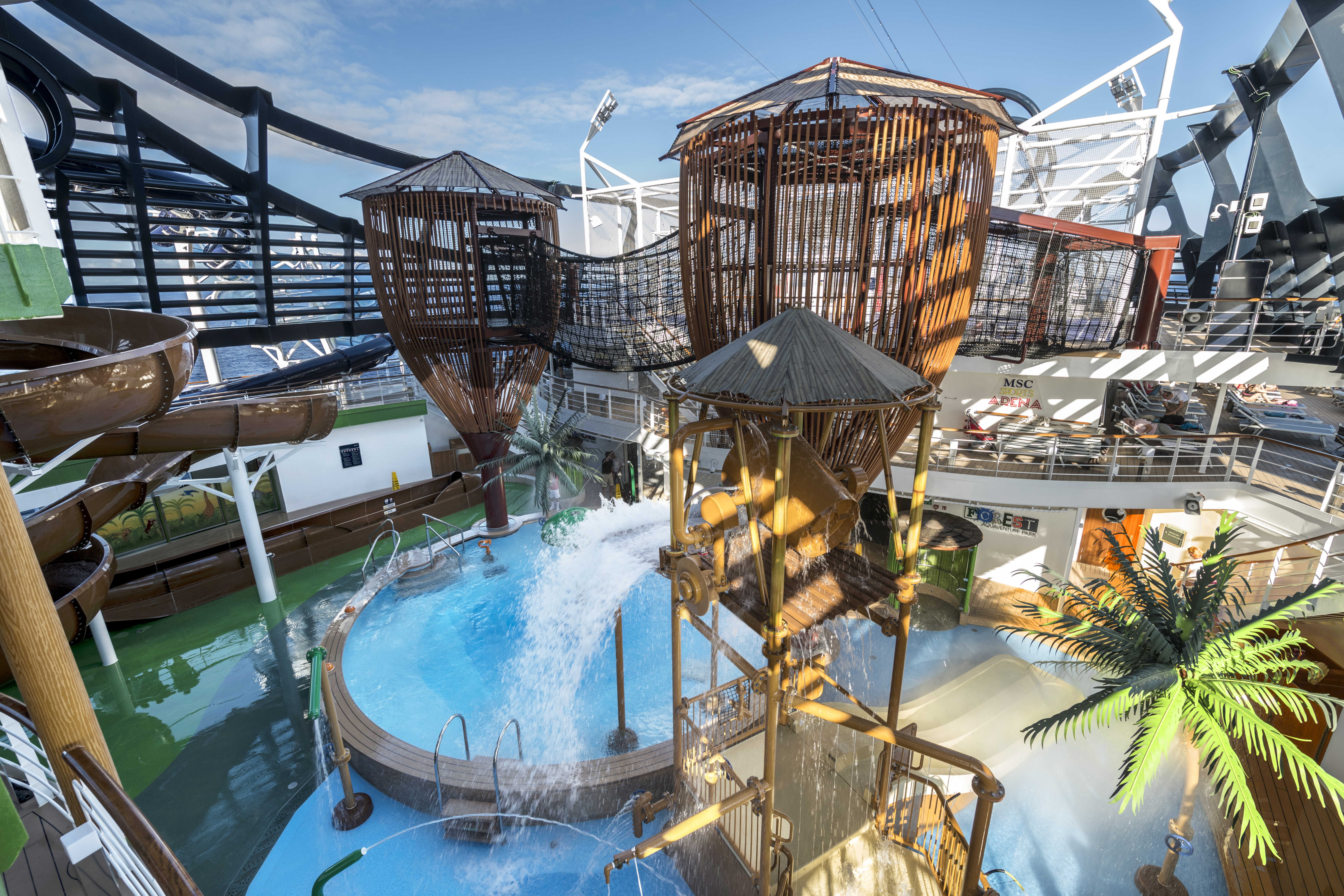 MSC Seaside Forest Aquaventure Park splash pool and play structures