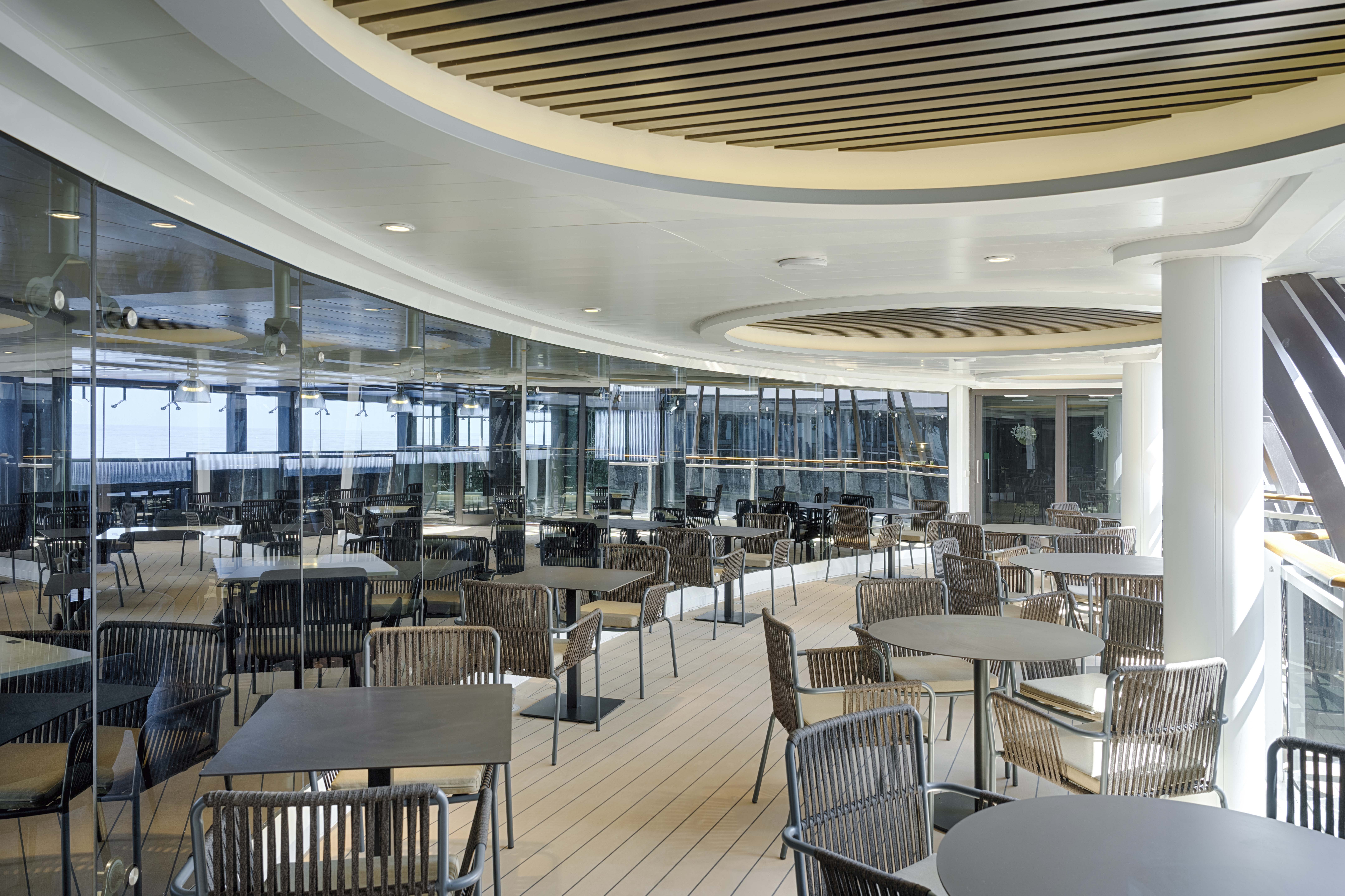 MSC World Atlantic La Brasserie Buffet bright dining terrace
