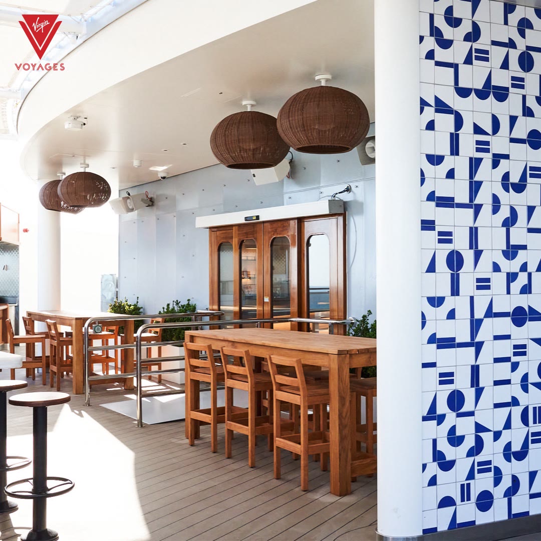 Bright Dock House dining interior with communal tables