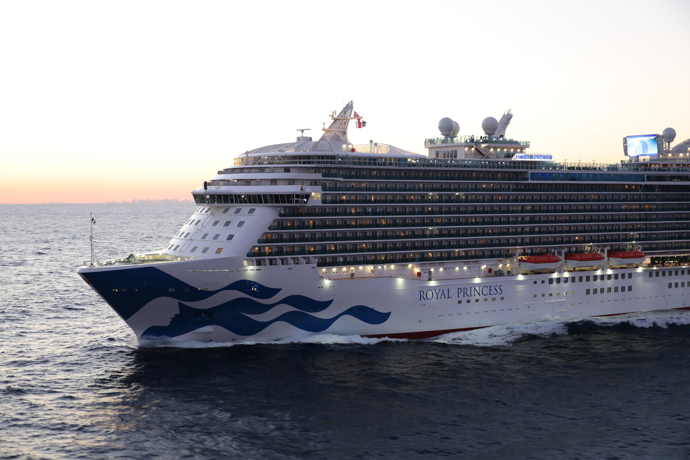 Royal Princess aerial underway on open sea