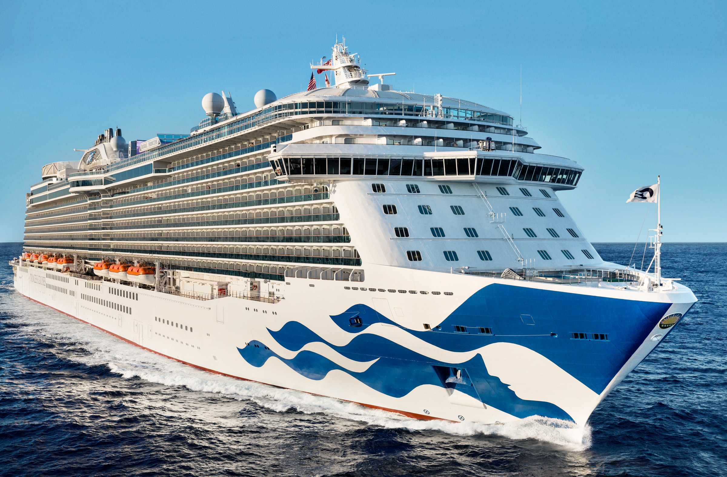 Royal Princess aerial at sea