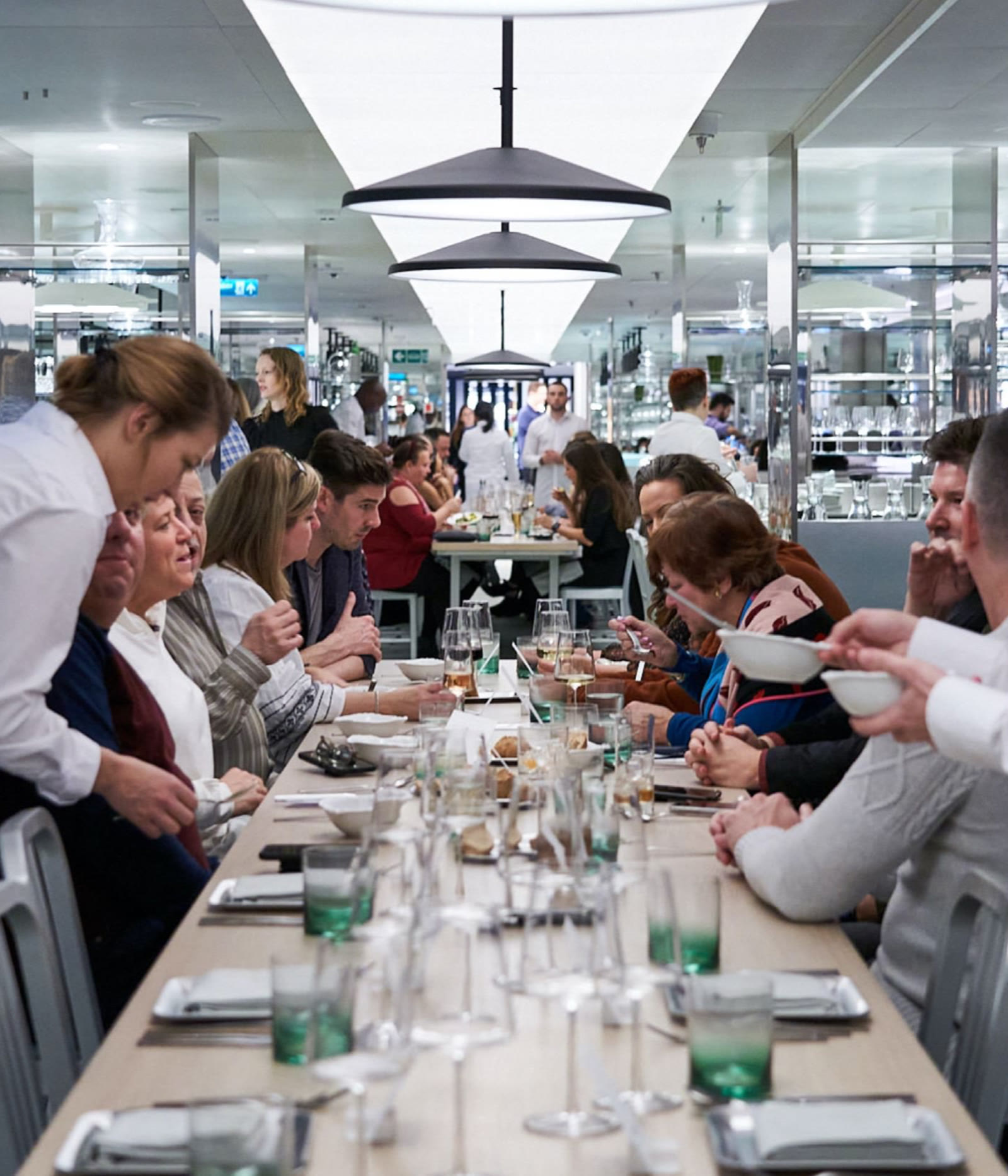 Test Kitchen lifestyle, long table (portrait).