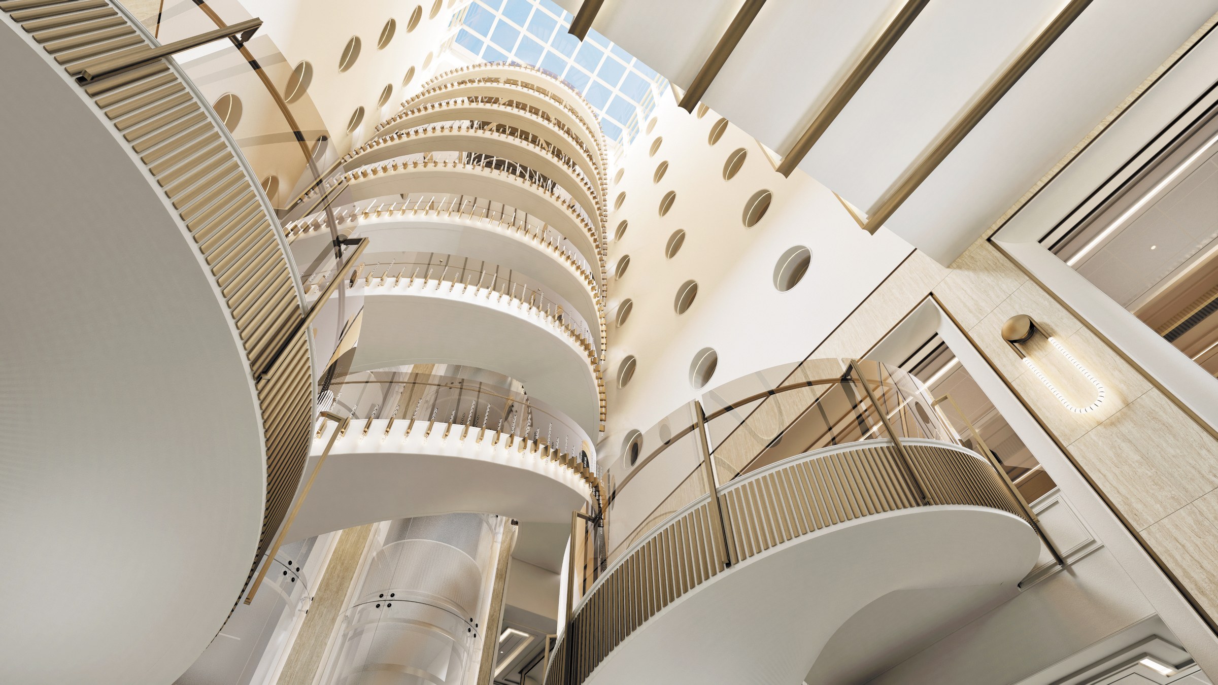 Seven Seas Prestige – Atrium (rendering)