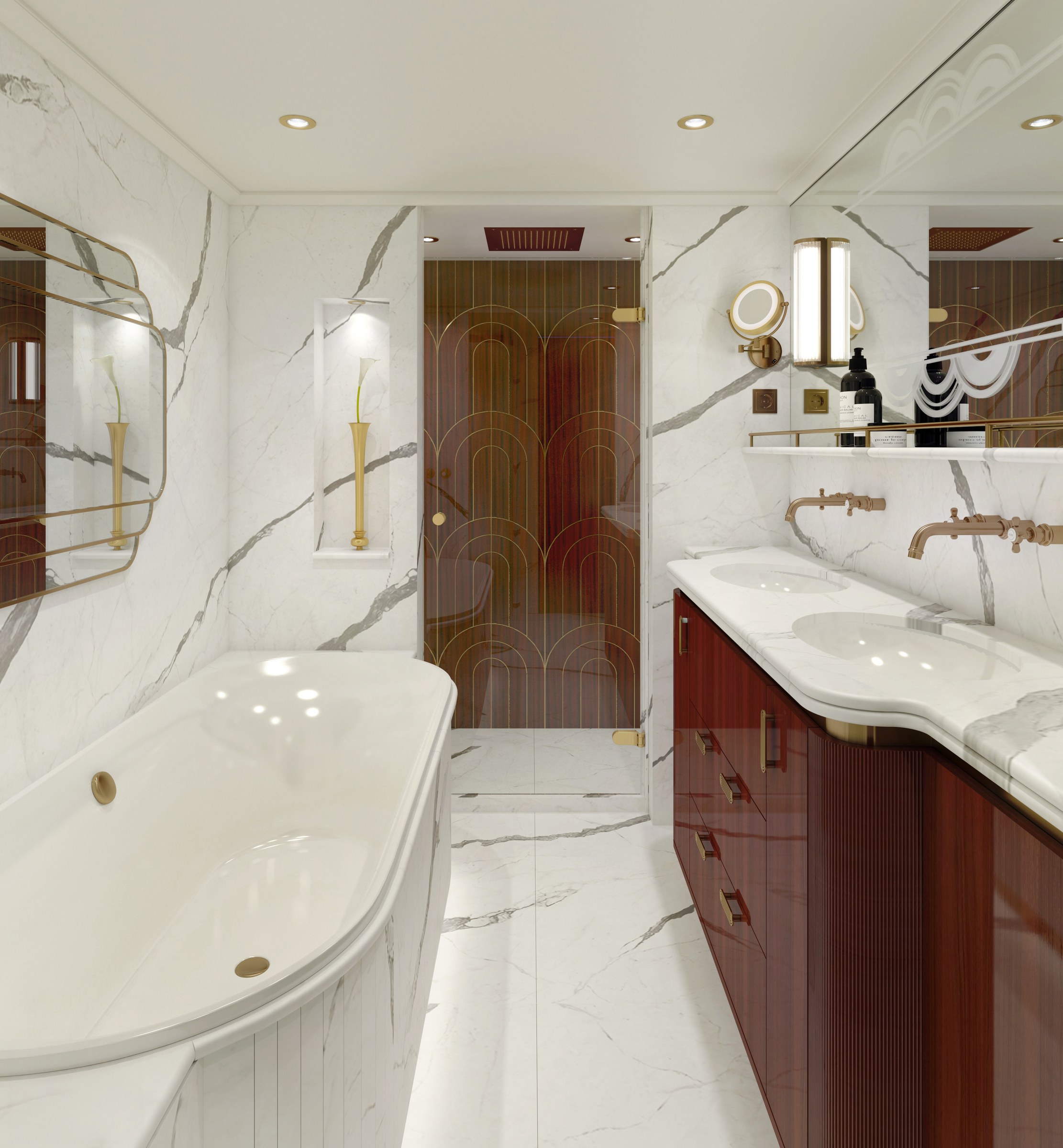 S.S. Marlene – Grand Suite bathroom (rendering)
