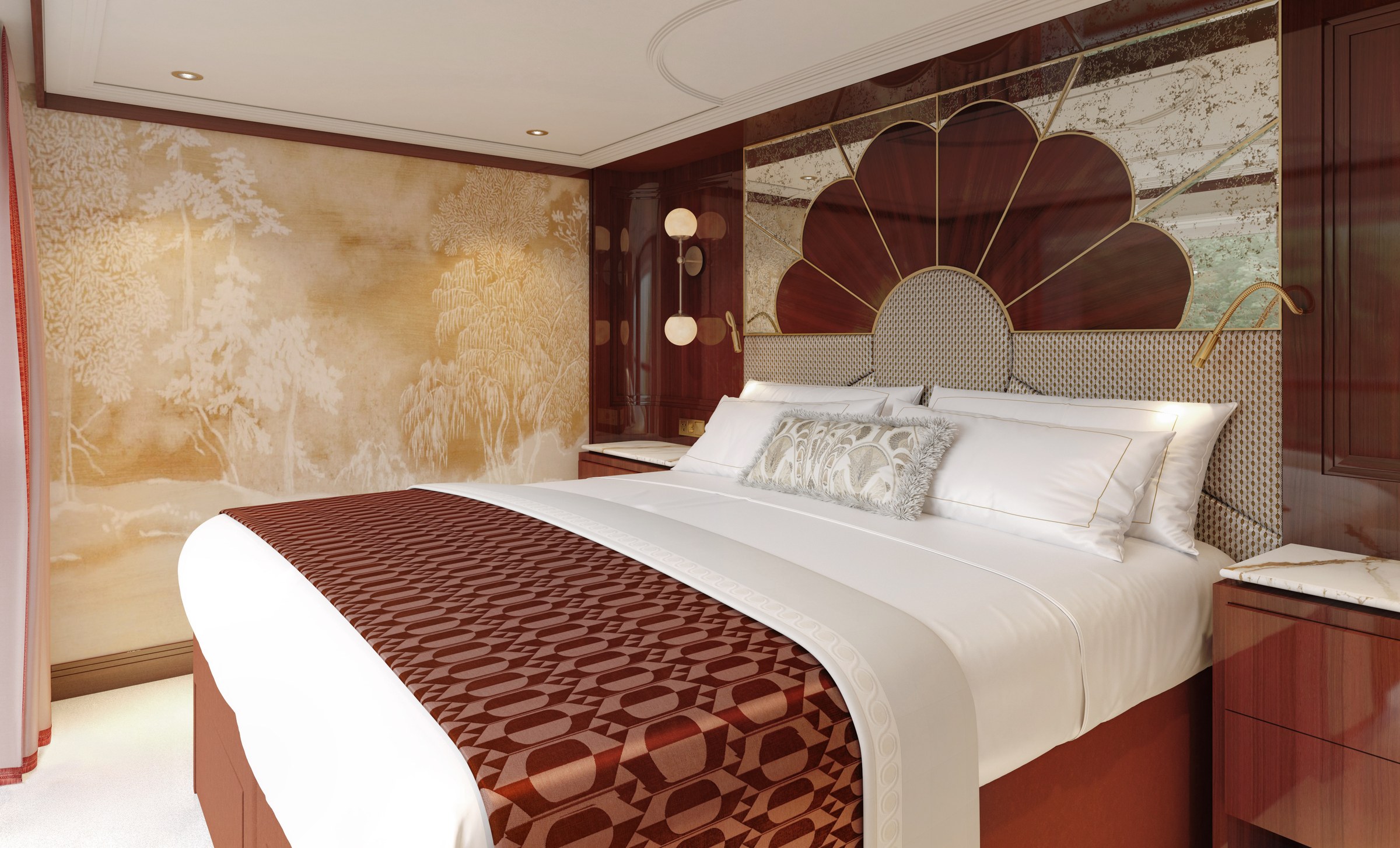 S.S. Marlene – Grand Suite bedroom (rendering)