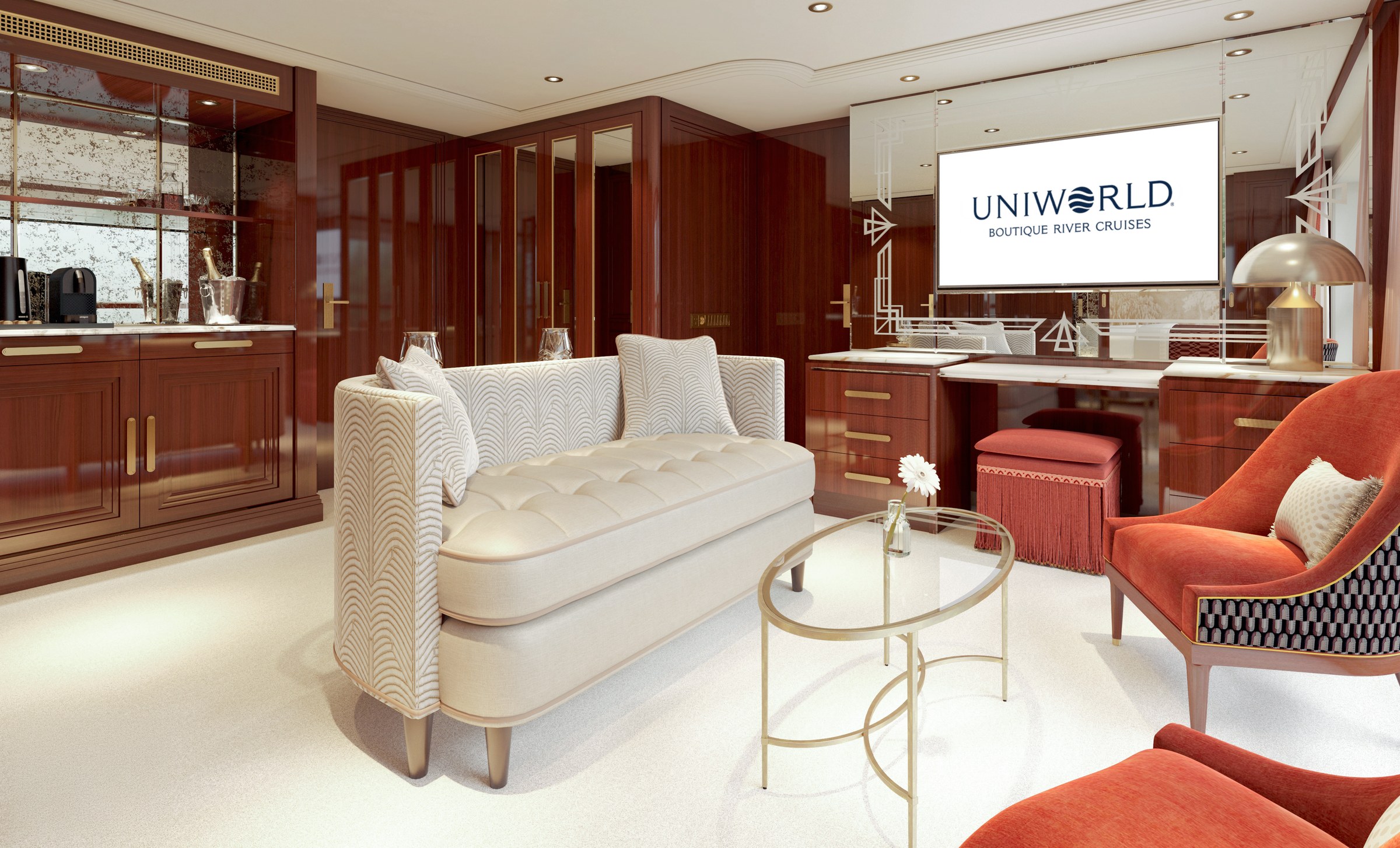 S.S. Marlene – Grand Suite living room (rendering)