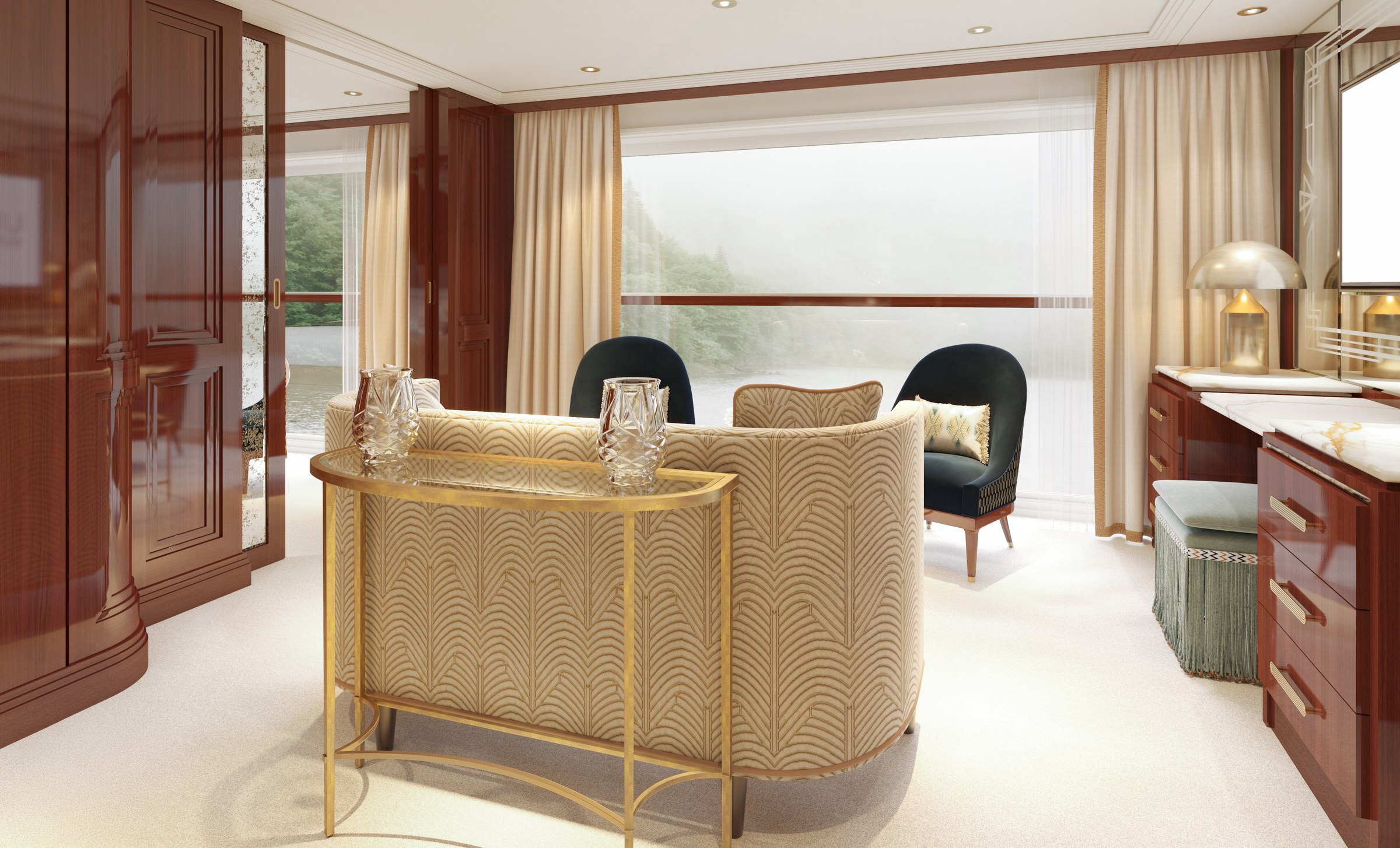 S.S. Marlene – Grand Suite living room (rendering)