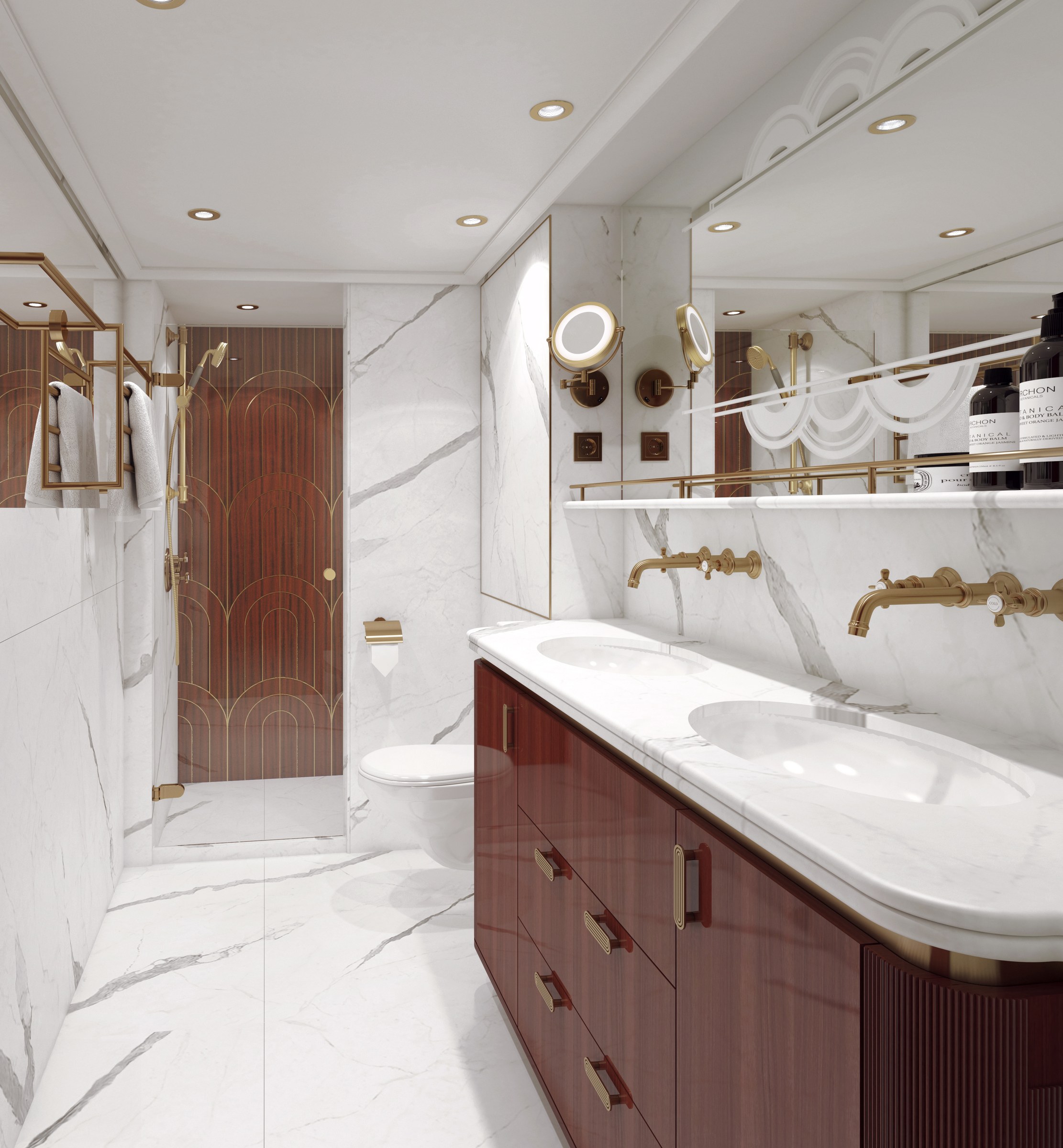 S.S. Marlene – Suite bathroom (rendering)