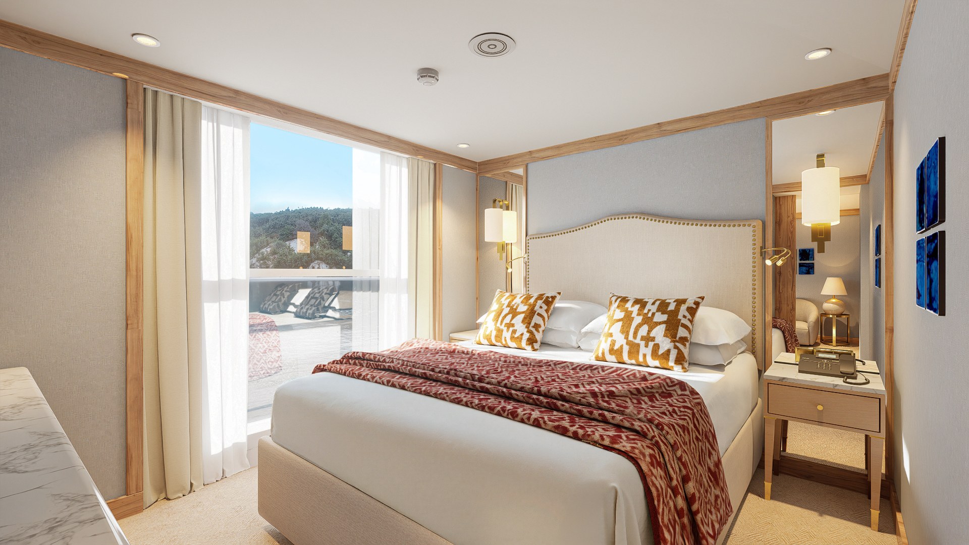 S.S. São Rafael – Grand Suite bedroom (rendering)