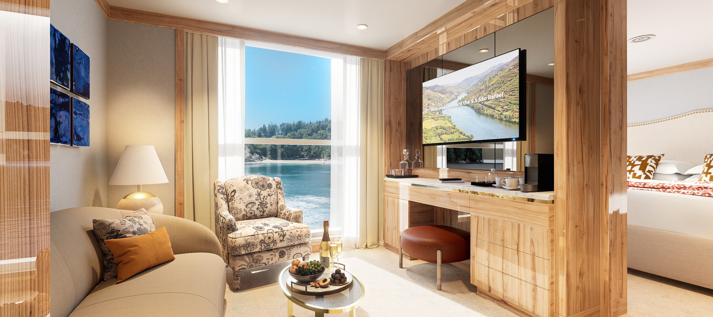 S.S. São Rafael – Grand Suite living area (rendering)