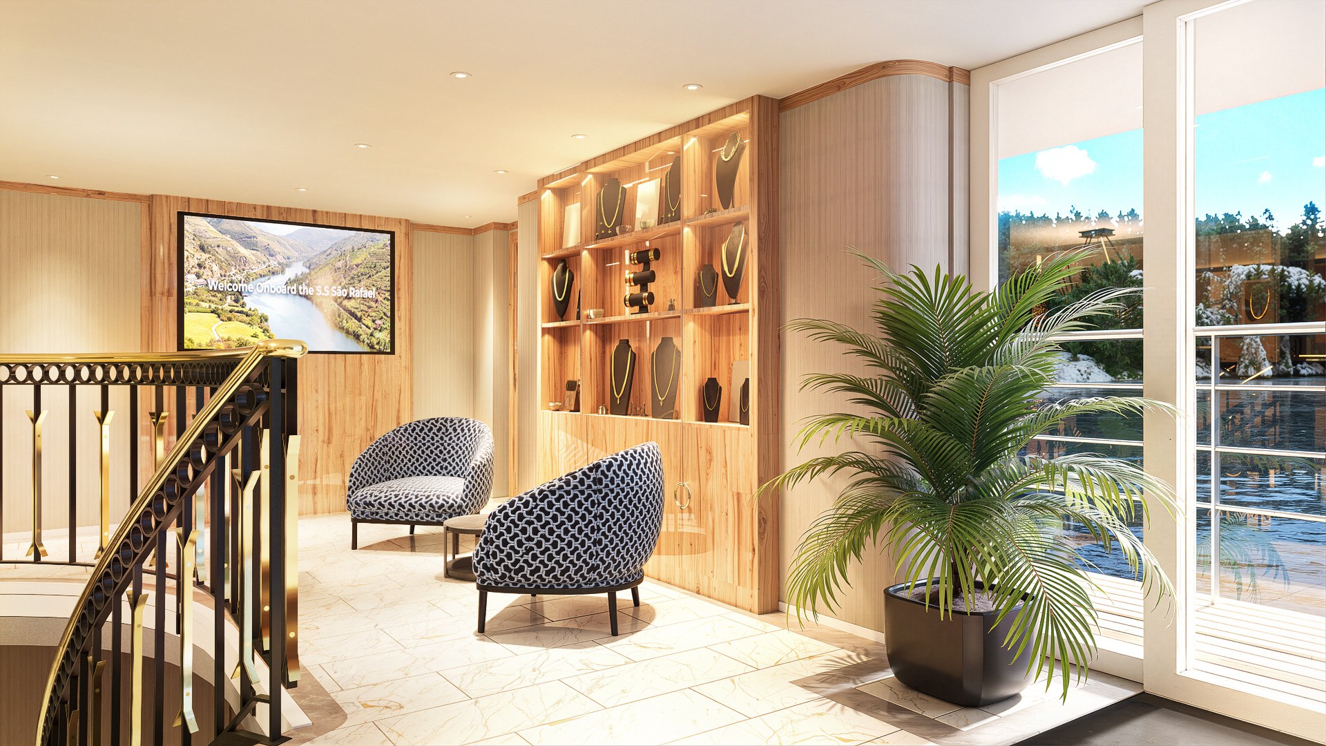 S.S. São Rafael – Lobby seating (rendering)