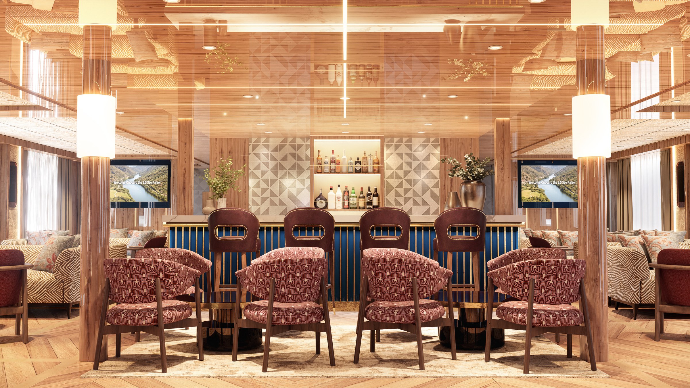 S.S. São Rafael – Lounge bar (rendering)