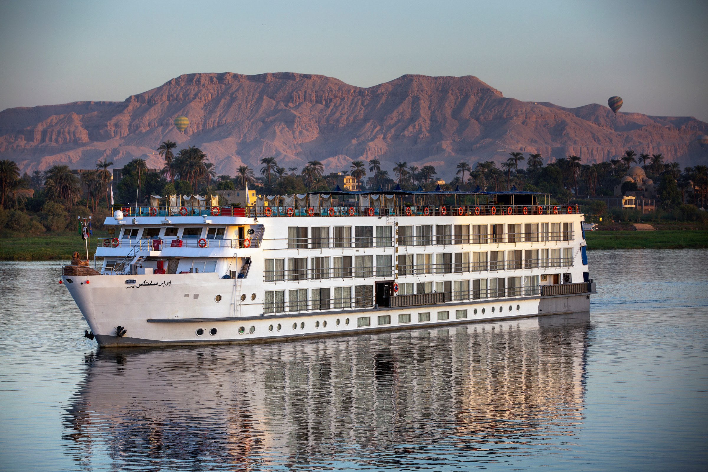 S.S. Sphinx – on the Nile below the West Bank hills